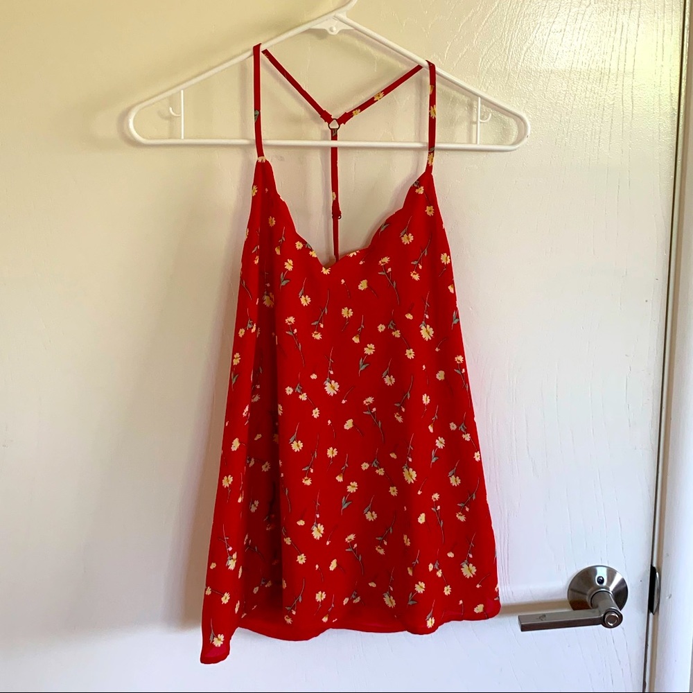 Red Floral Tank
